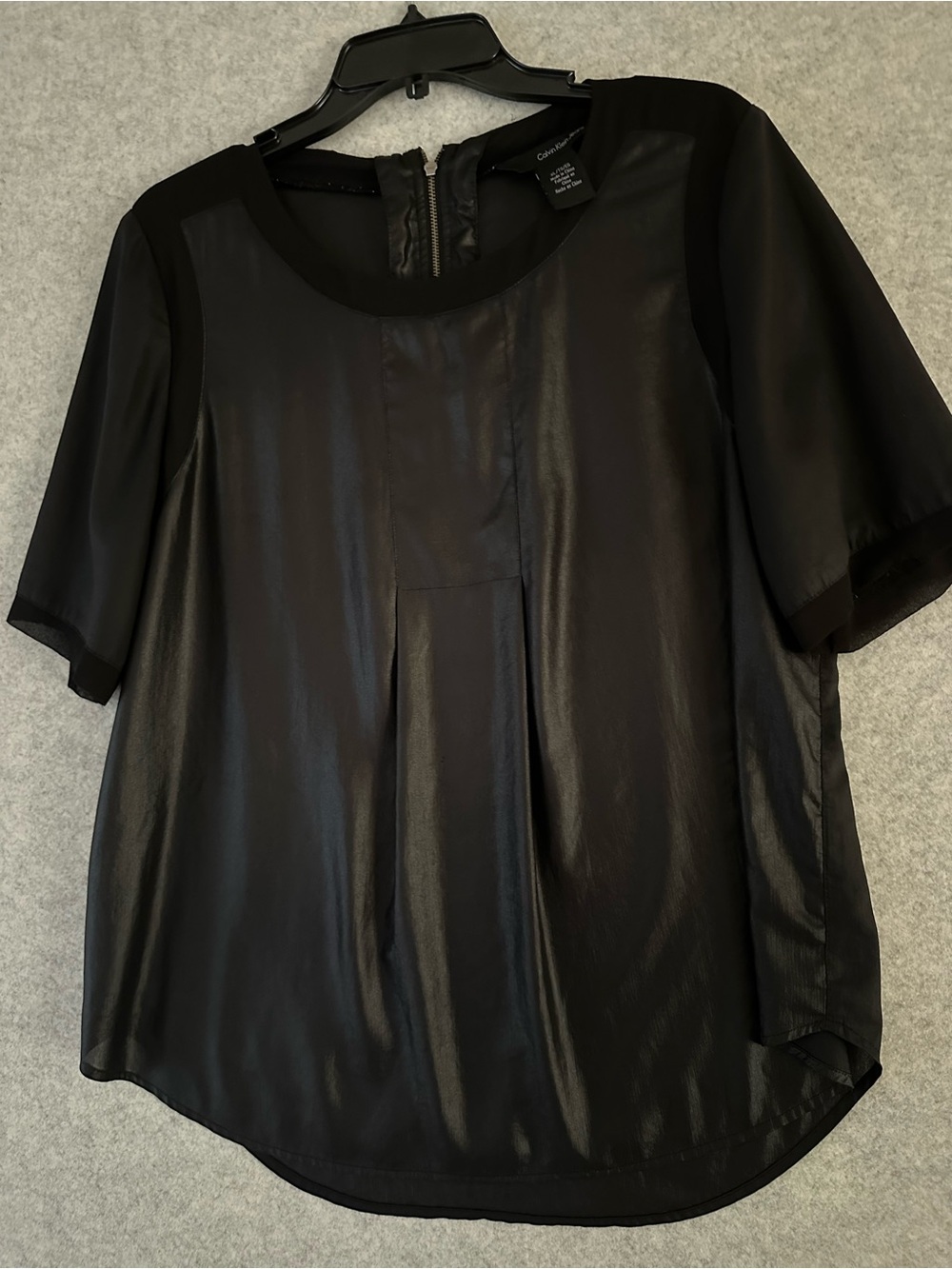 Calvin Klein Jeans Black Short-Sleeve Mixed Media Top